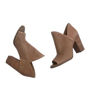 Lucky Brand Livey Leather Wooden Slip-in Booties